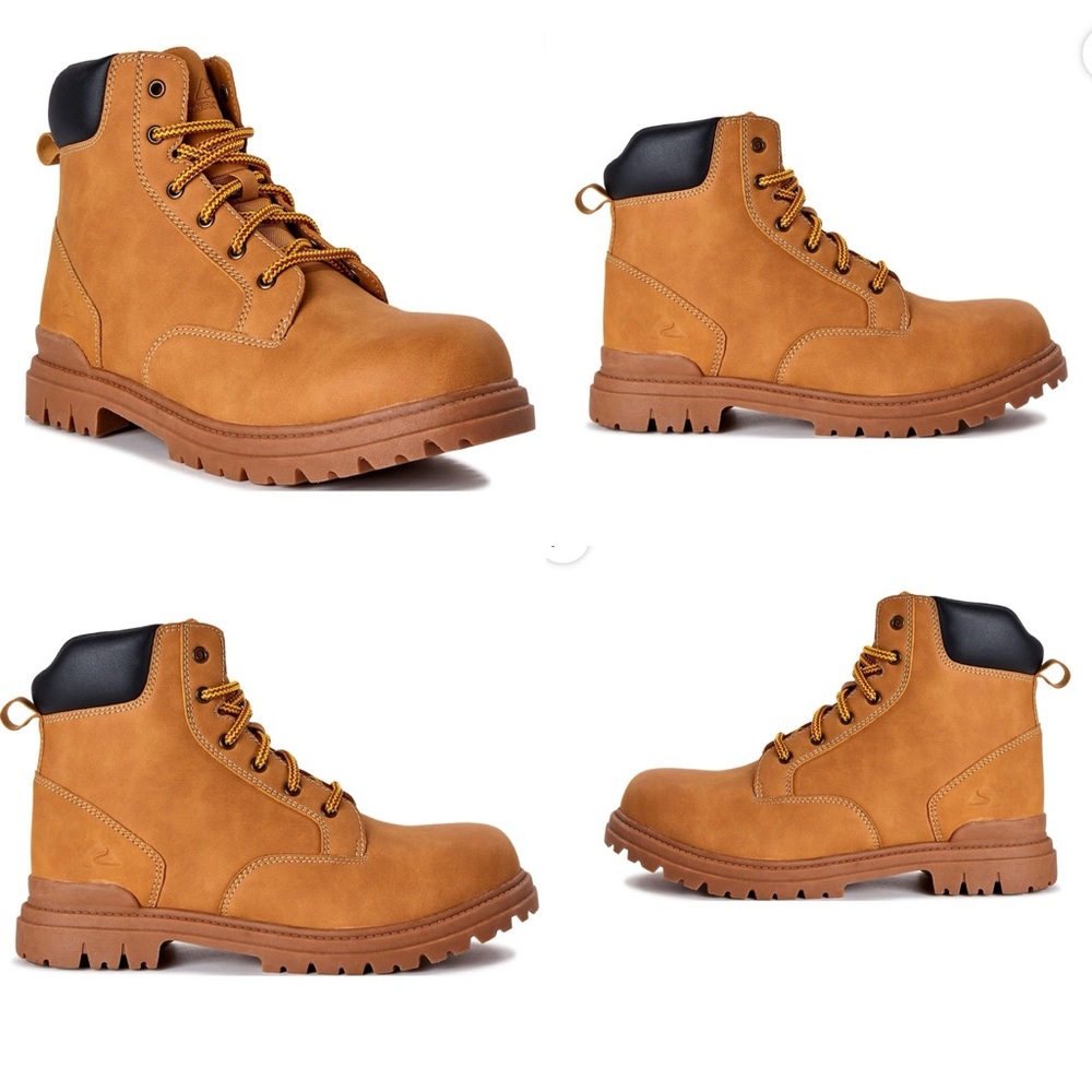 Men's Tan Lace-Up Boots - Picture 9 of 16